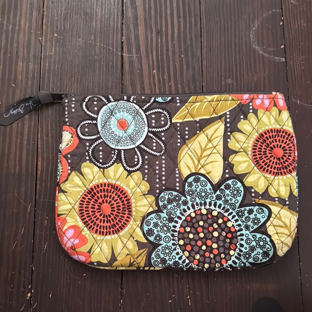 Vera Bradley Brown and Teal Wristlet